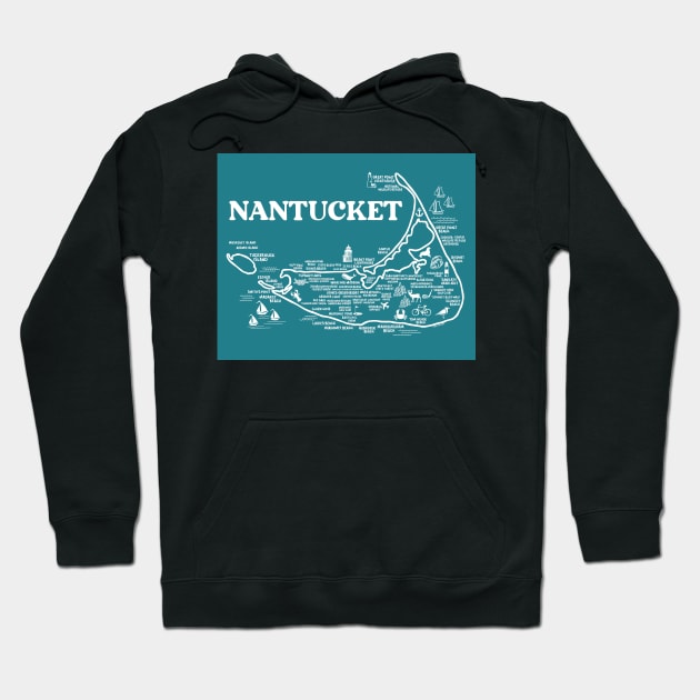 Nantucket Map Hoodie by fiberandgloss